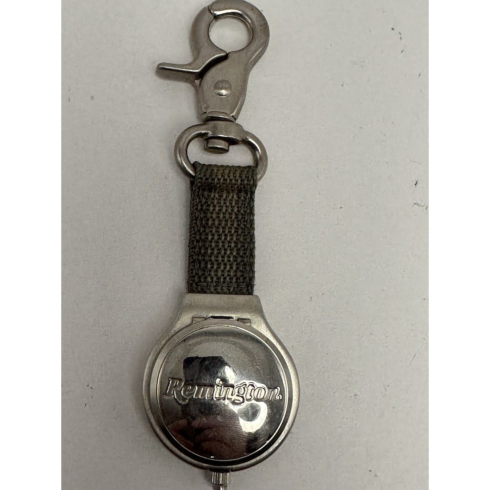 Remington Clip-On Pocket Watch 38-185 New Battery 43MM Blue Dial H25